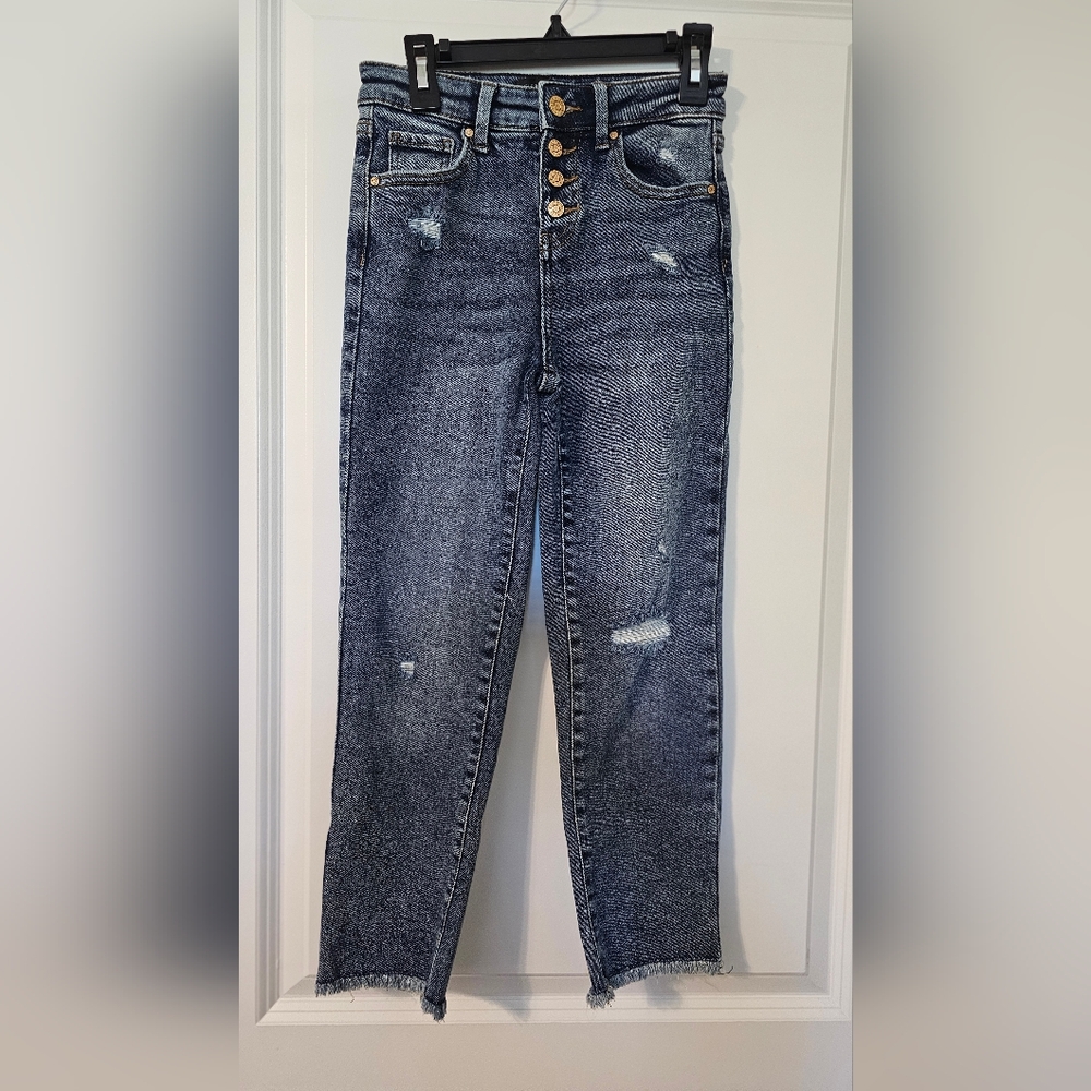 Girl's Distressed Blue Jeans